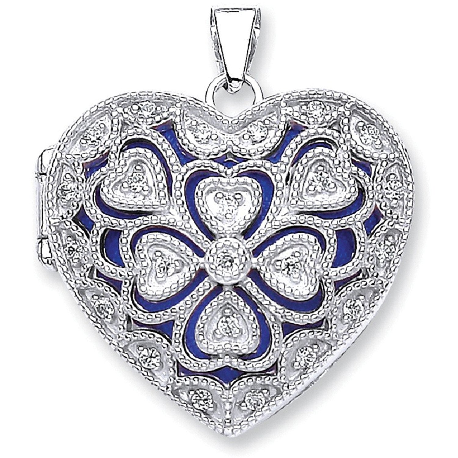 Silver Heart Cubic Zirconia Locket - Luxury Watch - Certified Authentic - Swiss Made – Luxury Watch by Imperial Time U